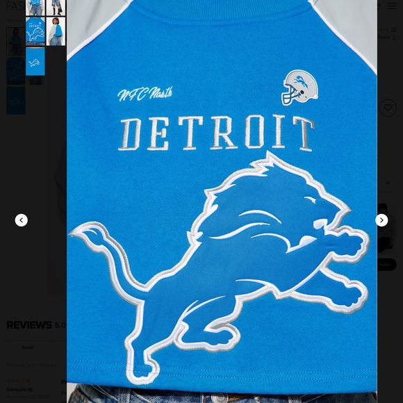 Fashion Nova Blue and Gray Detroit Sweatshirt - Picture 2 of 6